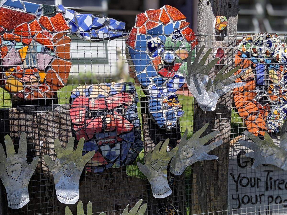 A mixed-use art piece created in September on the front lawn of Susan Cury’s Cortez home protested the treatment of immigrant children at U.S. detention centers.