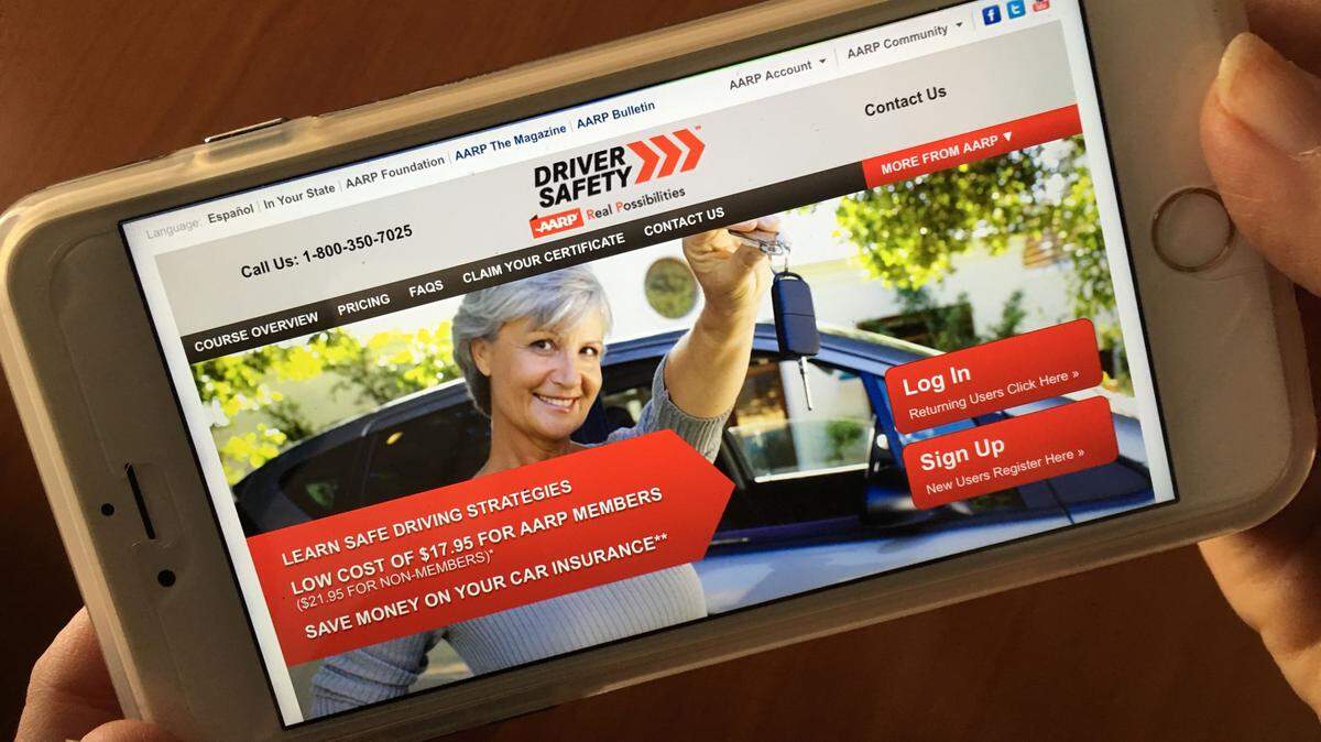 This Nov. 17 photo shows the AARP Foundation Driver Safety application on an iPhone in Los Angeles. Safe-driving classes for older drivers can help sharpen skills and extend driving years. AARP's classes, which have been taught since 1979, reach more than 500,000 people each year. They're available both online and in person, and they cost around $15 for AARP members. (AP Photo/ Damian Dovarganes)
