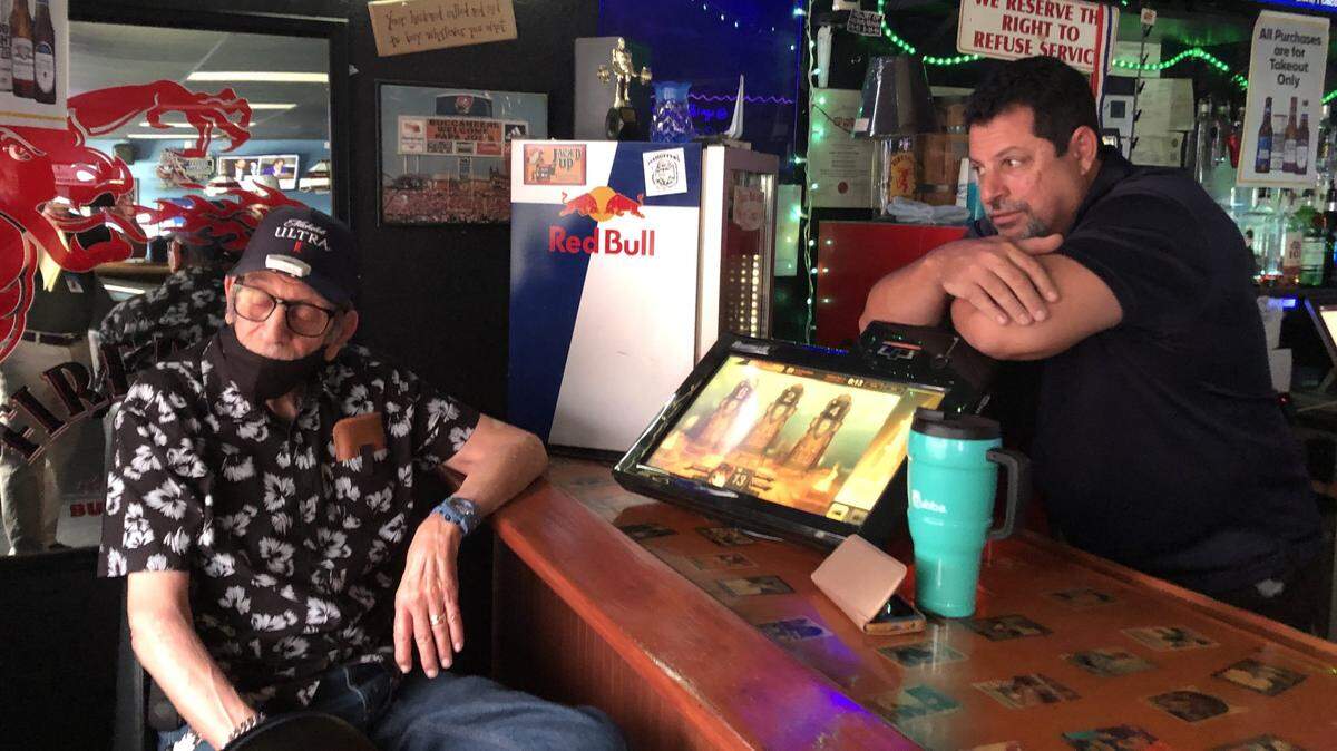 Joe Harris and his 88-year-old father, Sid Harris, owners of Papa Joe’s Sports Bar at 1242 Whitfield Ave., obtained a food license and were able to reopen, while bars that only served spirits had to stay closed,