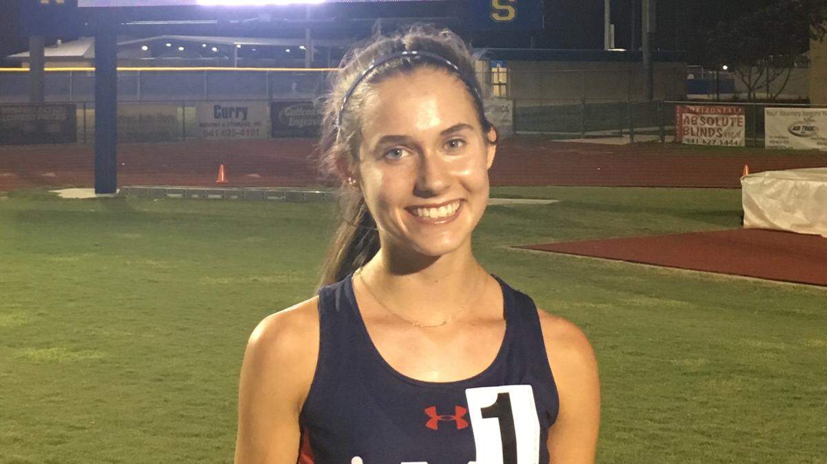 Manatee High freshman Caroline Lehman set a school record in the 3,200 meters Thursday at the Lady Tarpon Invitational, winning the event with a time of 11 minutes, 6.86 seconds.