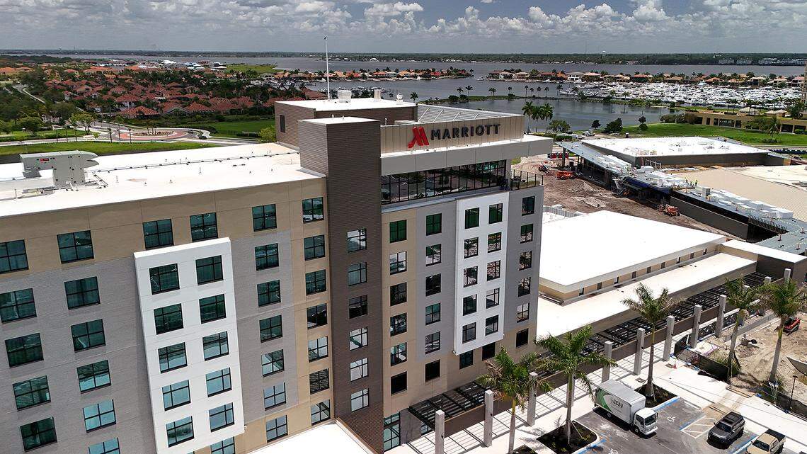 Final preparations for opening are underway at the Palmetto Marriott Resort & Spa on July 3, 2023.