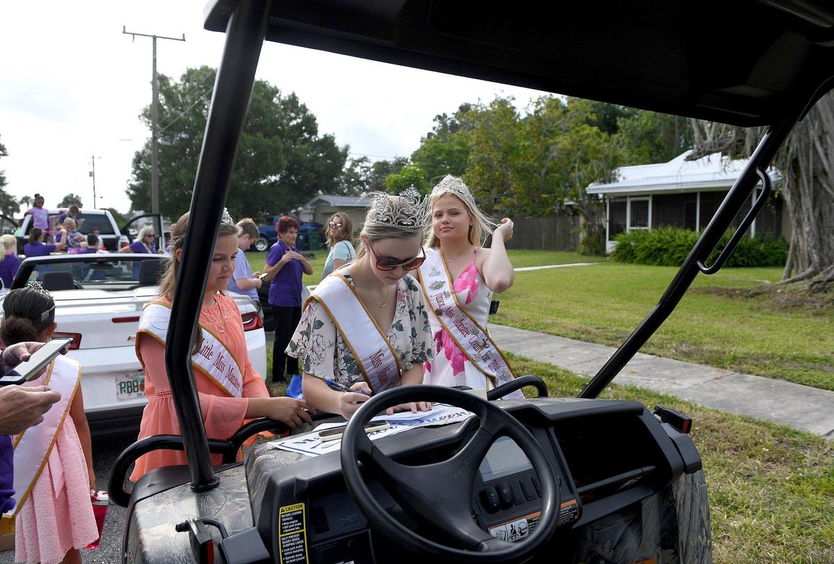 Princesses prepare before the annual DeSoto Children’s Parade in Palmetto.