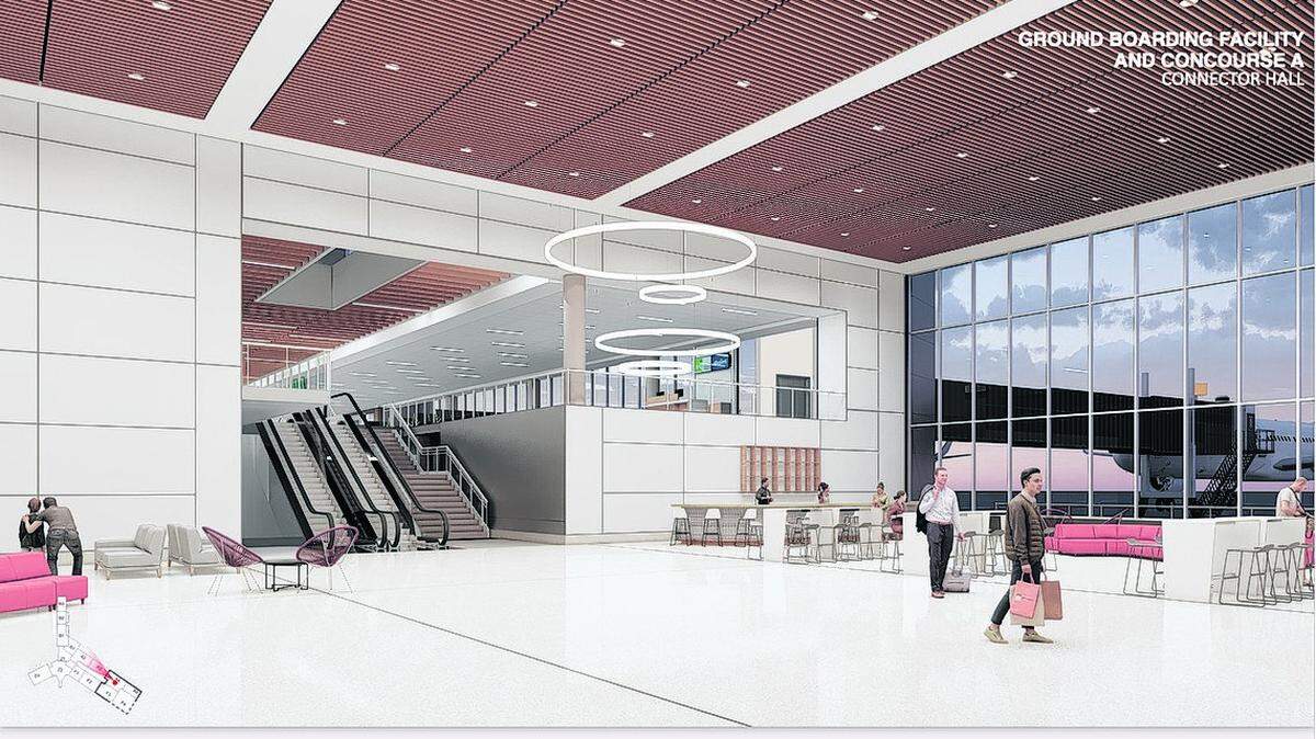 This is what a hall connecting the planned ground transportation facility and possible future Concourse A might look like at Sarasota Bradenton International Airport.