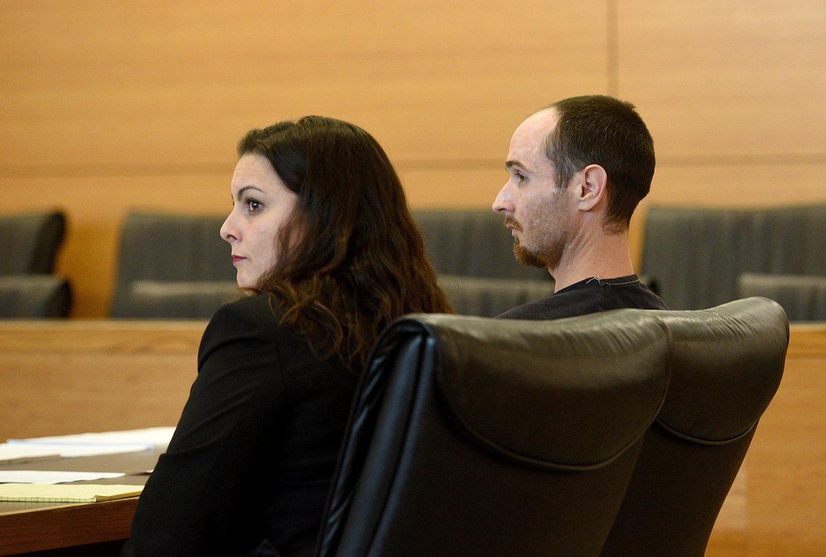 Albert Knowles sits with his attorney, Anne Hunter, as Judge Frederick Mercurio sentences him to 20 years in prison plus five years probation for manslaughter.