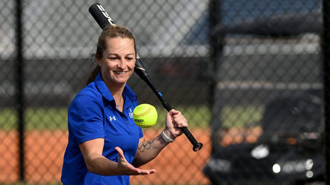 Former Olympian and softball program director Joey Lye at IMG’s new softball facilities on Softball Prospect Day.