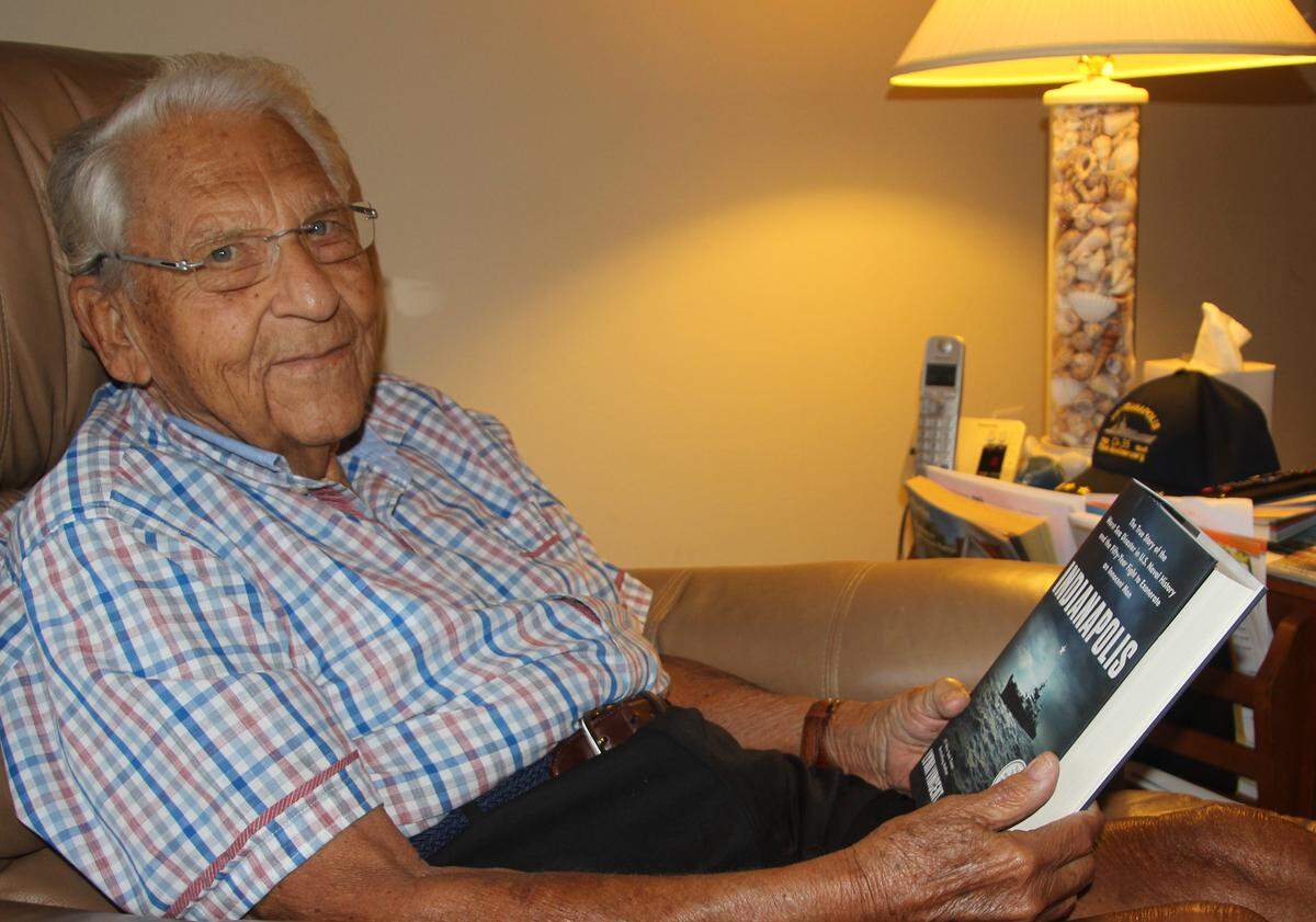 Don Howison, 96, of Bradenton was interviewed for a new book, “Indianapolis” by Lynn Vincent and Sara Vladic. Howison is one of 14 survivors of the sinking, and the last remaining officer. The Indianapolis was torpedoed and lost after a top secret mission to deliver components for the atomic bomb, Big Boy.