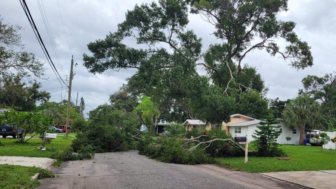 Hurricane Helene arrives in Manatee County, causing damage and flooding. Take a look