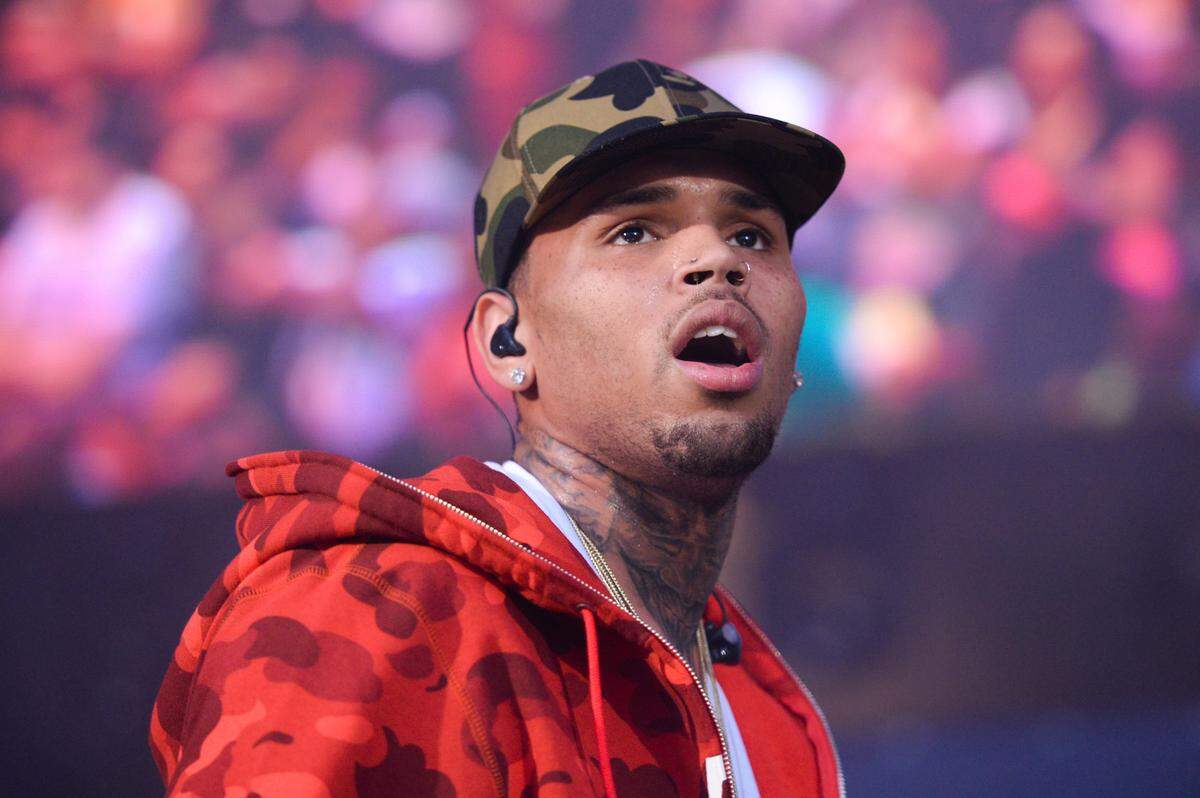 In this June 7, 2015 file photo, rapper Chris Brown performs at the 2015 Hot 97 Summer Jam at MetLife Stadium in East Rutherford, N.J.