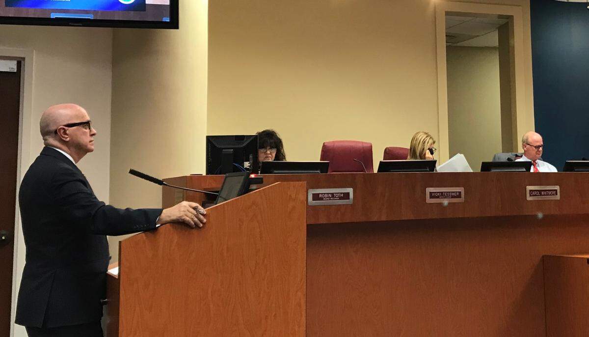 Carlos Buqueras, executive director of Port Manatee, presented a report on a Sunday night fuel fire, to members of the Manatee County Port Authority on Tuesday.
