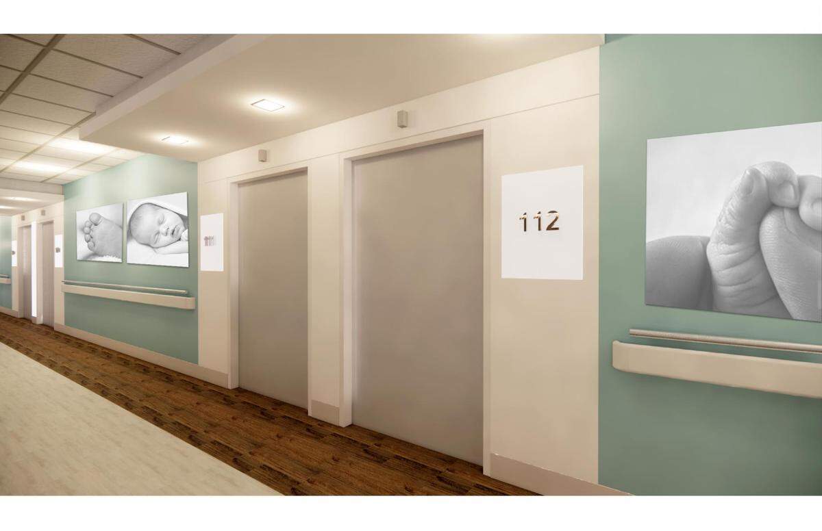 Corridors serving the Women’s Center at Lakewood Ranch Medical Center will be updated with artwork, warmer finishes and new lighting to avoid the often-sterile atmosphere of hospitals.