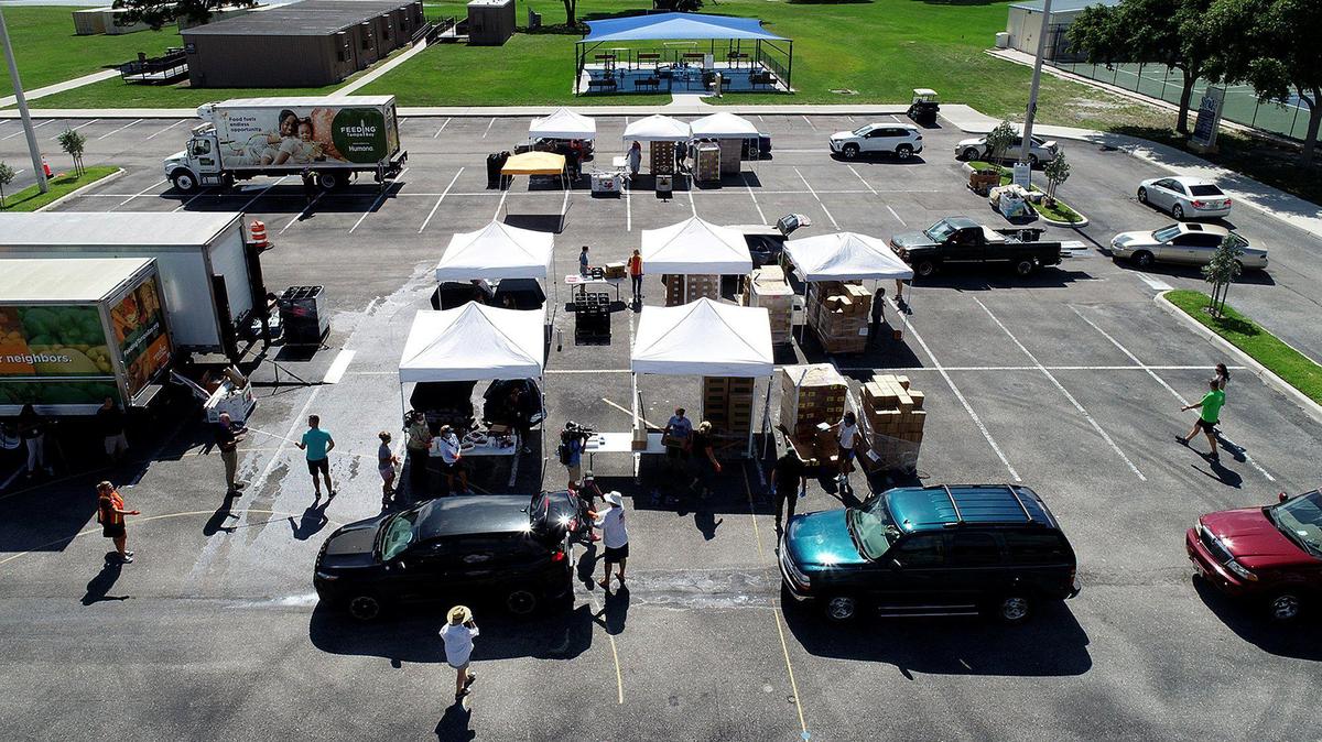 A local mega food pantry provided meals for thousands of Manatee County families in June of 2020. United Way Suncoast and Feeding Tampa Bay donated food at SCF Bradenton.