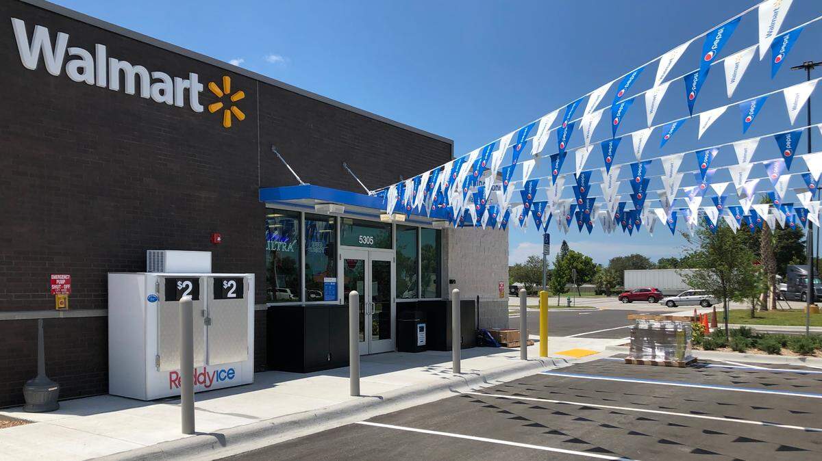 A 1,440-square-foot fuel center with a convenience store and 16 pumps opens in the Walmart Supercenter parking lot at 5305 Cortez Road W. on Wednesday.