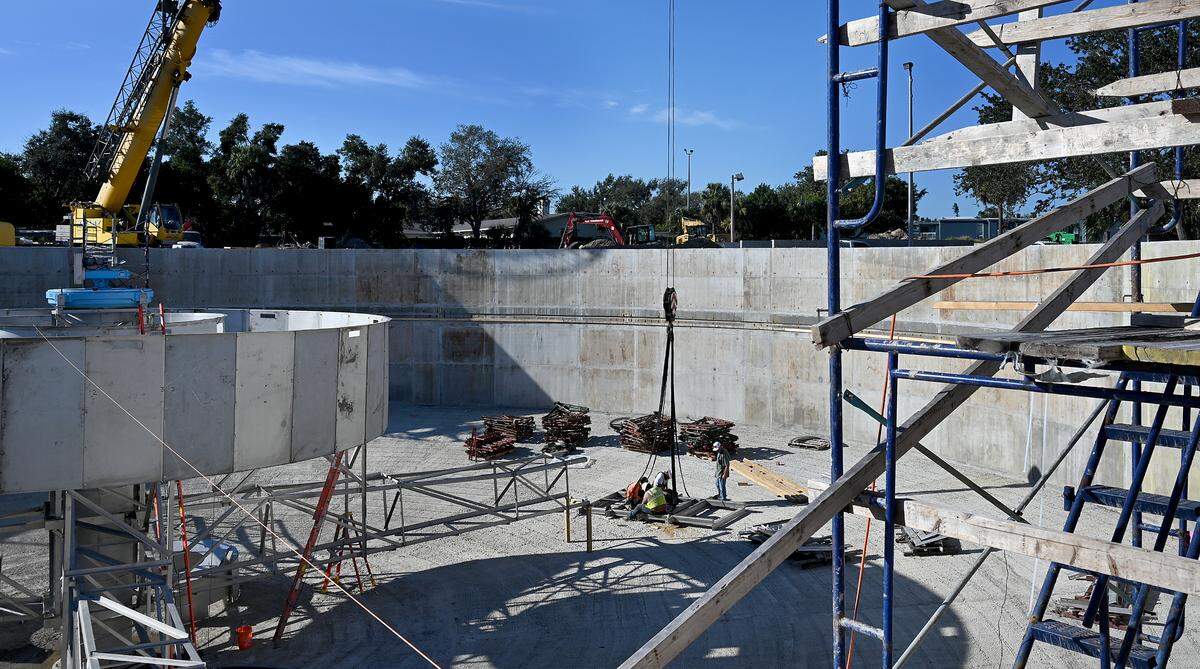 The City of Bradenton has been undergoing major upgrades to the water treatment plant with plans to have a new deep water injection well finished in 2028. The fourth new clarifier shown here on Oct. 24, 2025.