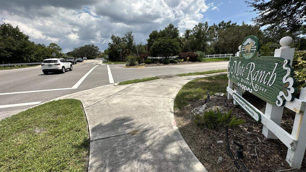 A planned roundabout at Honore Avenue and Old Farm Road, shown 9/7/2023, is intended to facilitate the flow of traffic at the heavily traveled intersection through Mote Ranch.