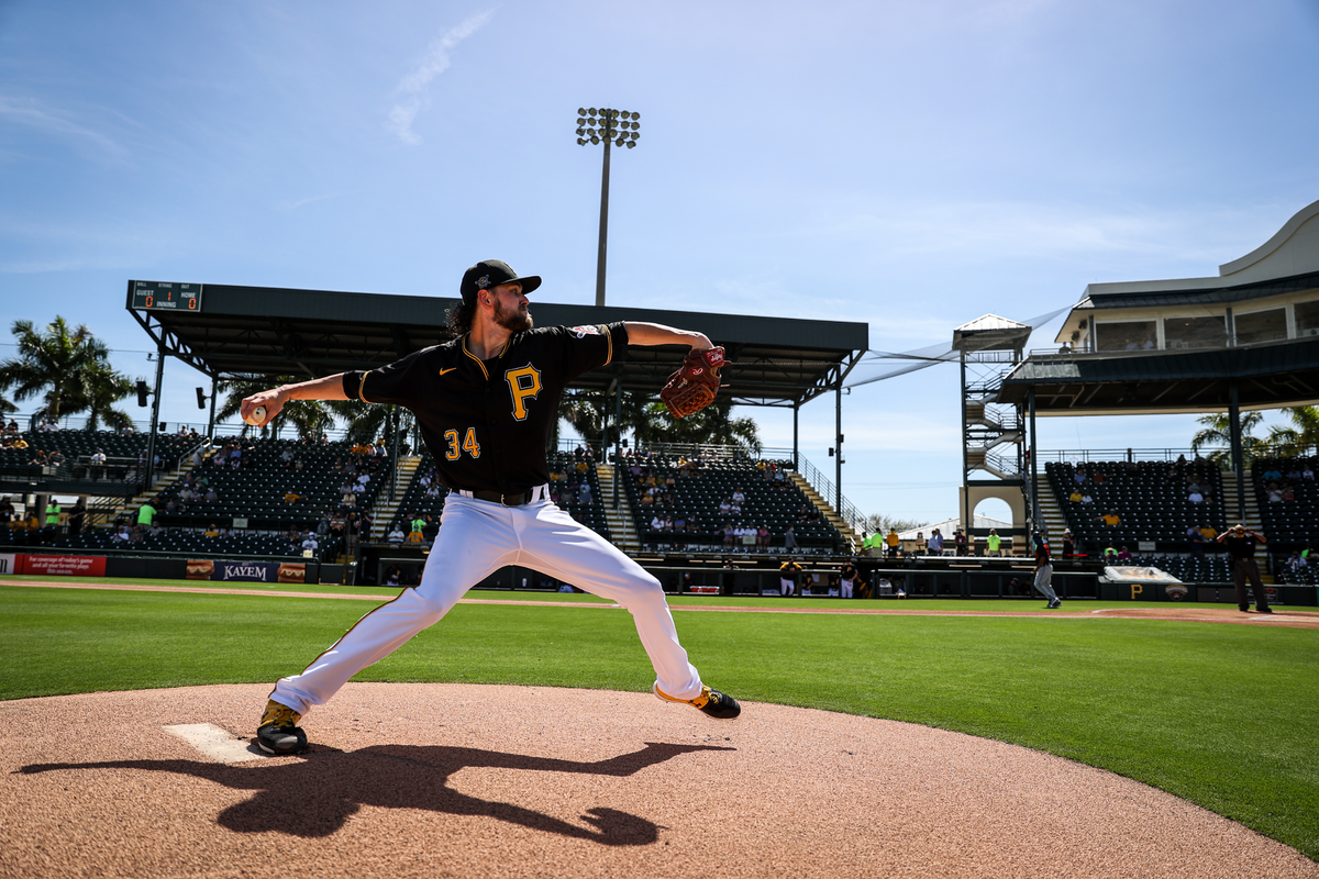 Pitcher Jonathan Trey (34) on the bump at LECOM stadium during Spring training in Bradenton,fl.