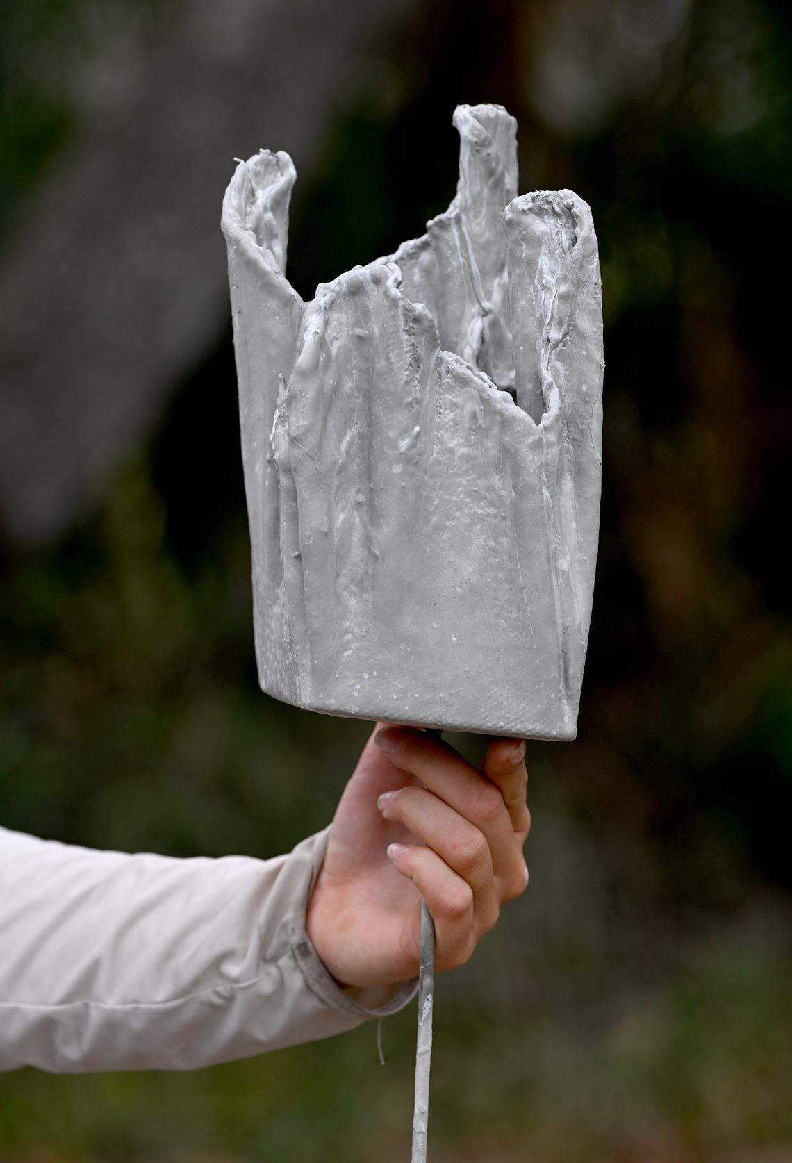 On of Oyster River Ecology’s rag pots for growing oysters  in the Manatee River on Feb. 27, 2026.