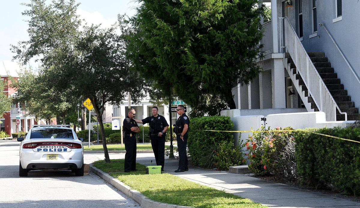 Bradenton Police investigate the area of Bradenton Village where the victim of a shooting fled to an apartment.