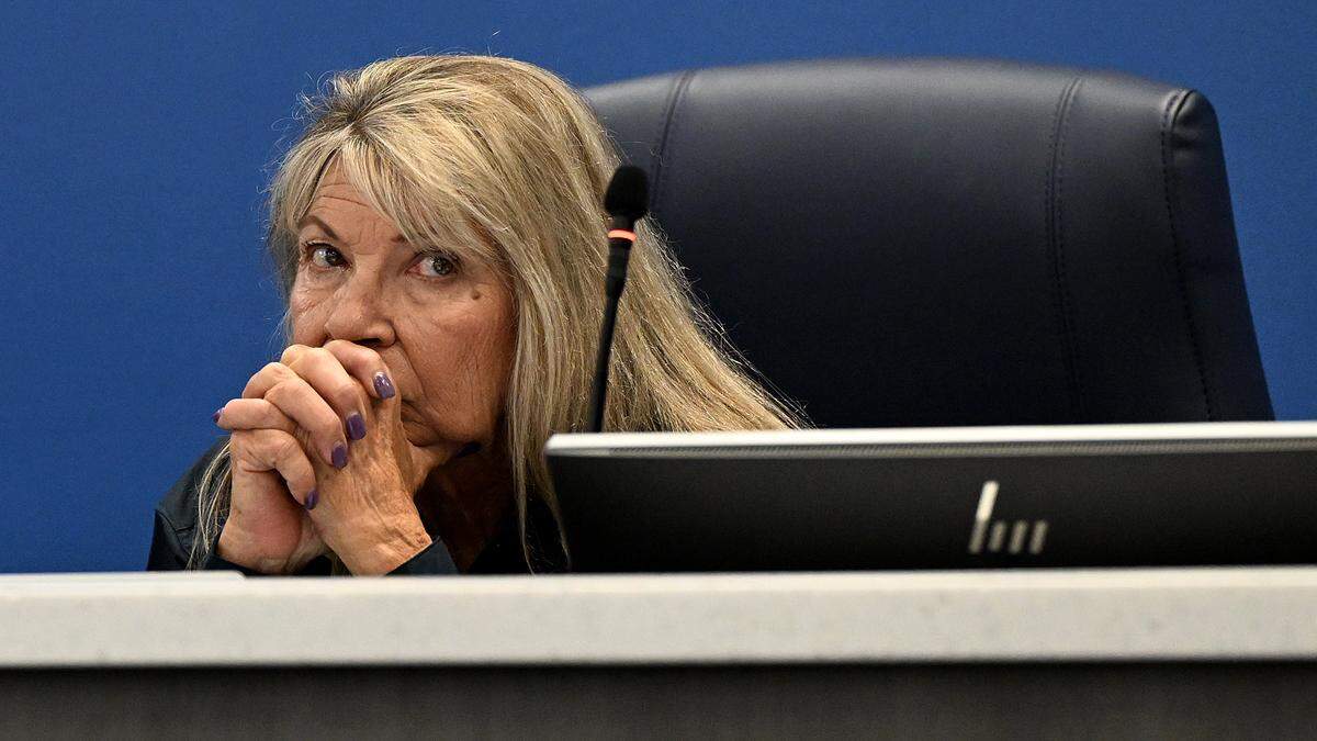 Commissioner Carol Felts during the Tuesday BOCC meeting. County leaders are looking for ways to slow down development and improve infrastructure in East Manatee County.