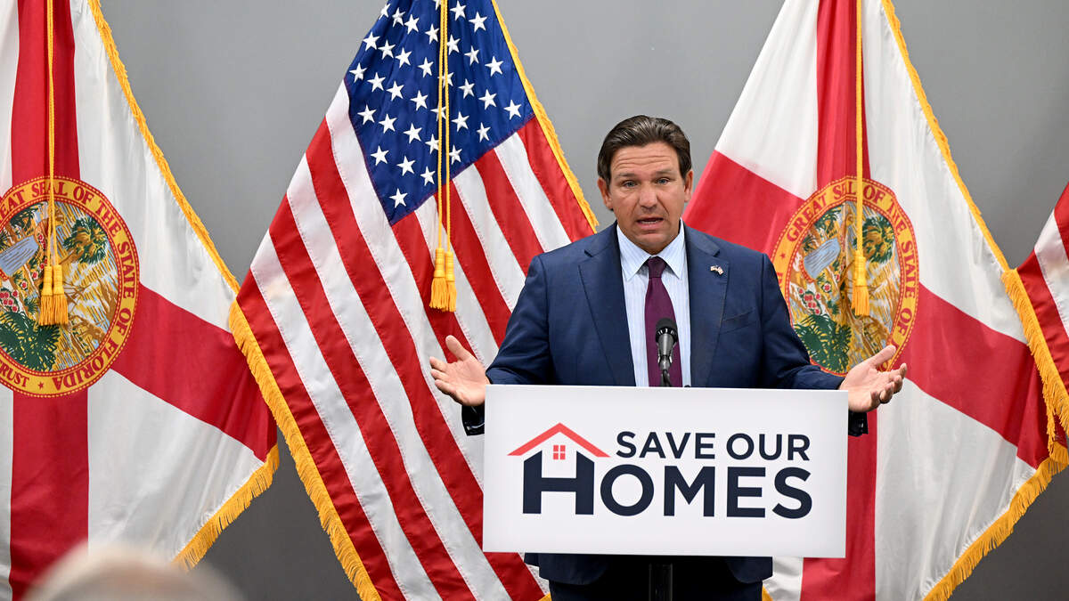 Florida Gov. Ron DeSantis signed two bills enacting stricter regulations on local governments’ ability to raise taxes and creating more transparency at State College of Florida on June 24, 2026.