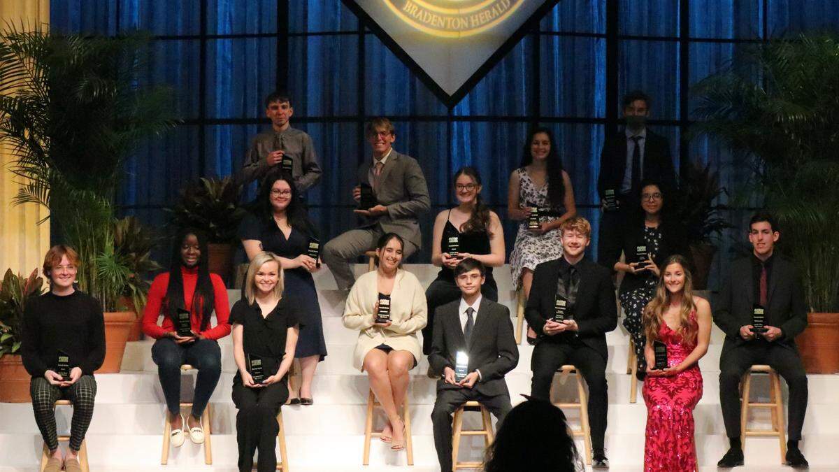 The annual Golden Herald Awards returned to prime time this week with the spotlight shining brightly on 83 of Manatee County’s best, brightest and most community-minded students. Shown above April 14, 2022, are the honorable mentions.