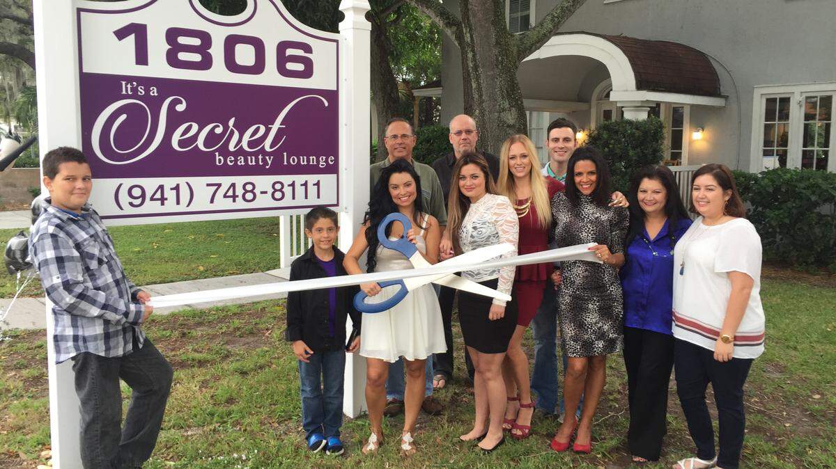 A ribbon cutting was held for It's A Secret, 1806 Manatee Ave. W., Bradenton. The beauty lounge provides haircuts and hair color, various skin treatments and facials, manicures and pedicures. For more information, call 941-748-8111 or secretbeautylounge.com. 
 Do you have a ribbon cutting you'd like to submit? Send them to Angie Monroe at amonroe@bradenton.com. 
 Photo courtesy of Manatee Chamber of Commerce.
