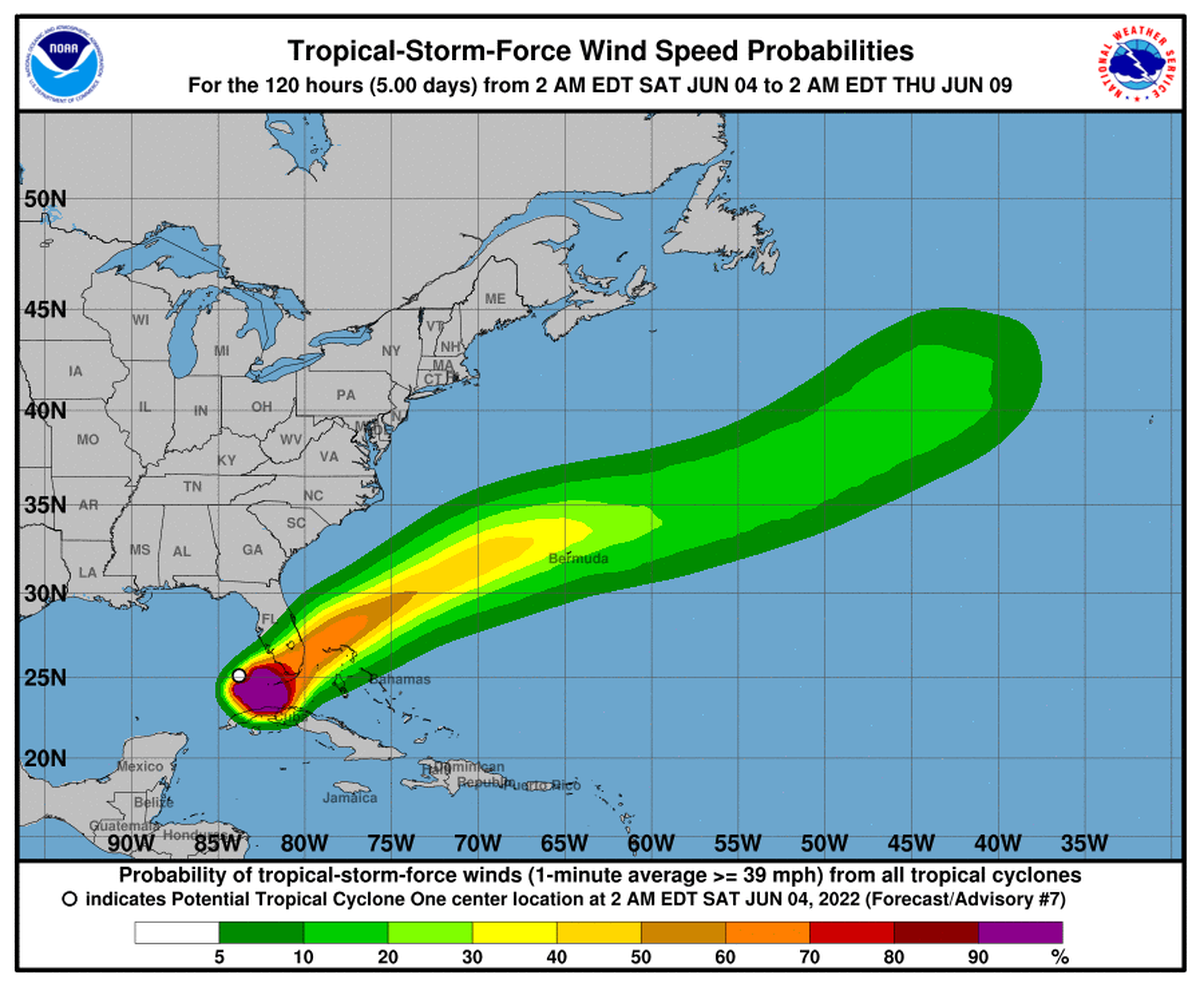 Wind forecast as of Saturday morning