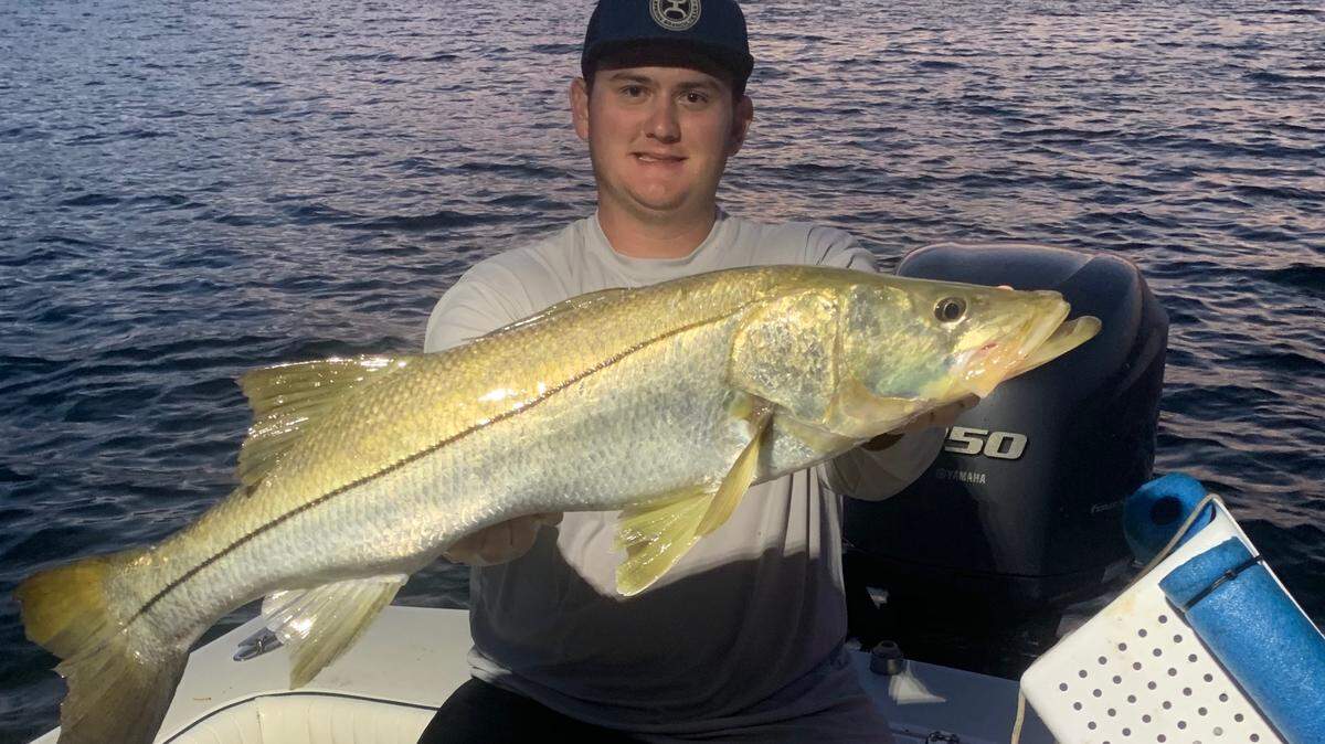 Ben Hoffner with the 37-inch snook that helped team Double Bounty capture last weekend’s Palmetto High School Athletic Booster Fishing Tournament.