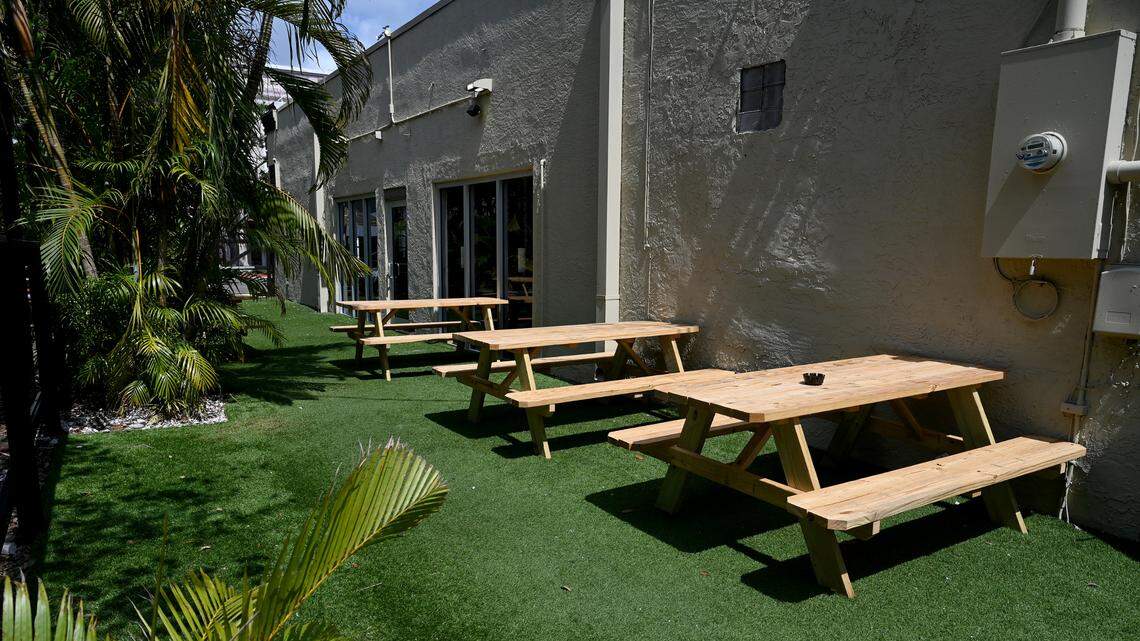 The exterior dining are for Shuck It on Main Street in downtown Bradenton on May 28, 2025.