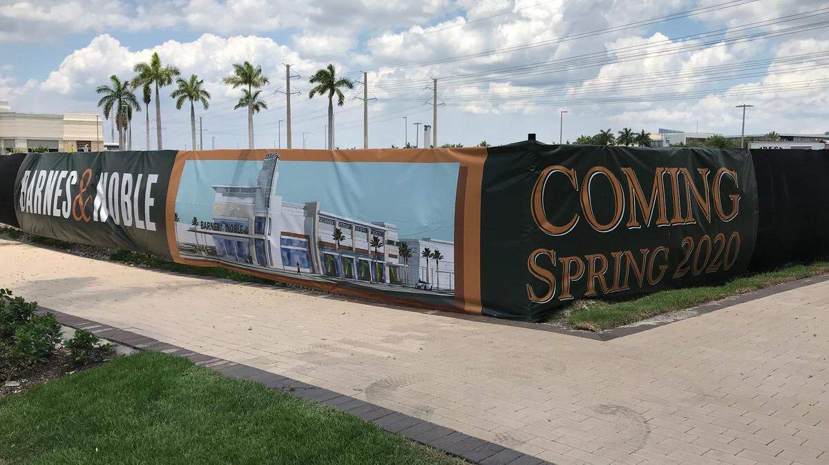 A Barnes & Noble book store is under construction in University Town Center with a projected spring, 2020, opening.