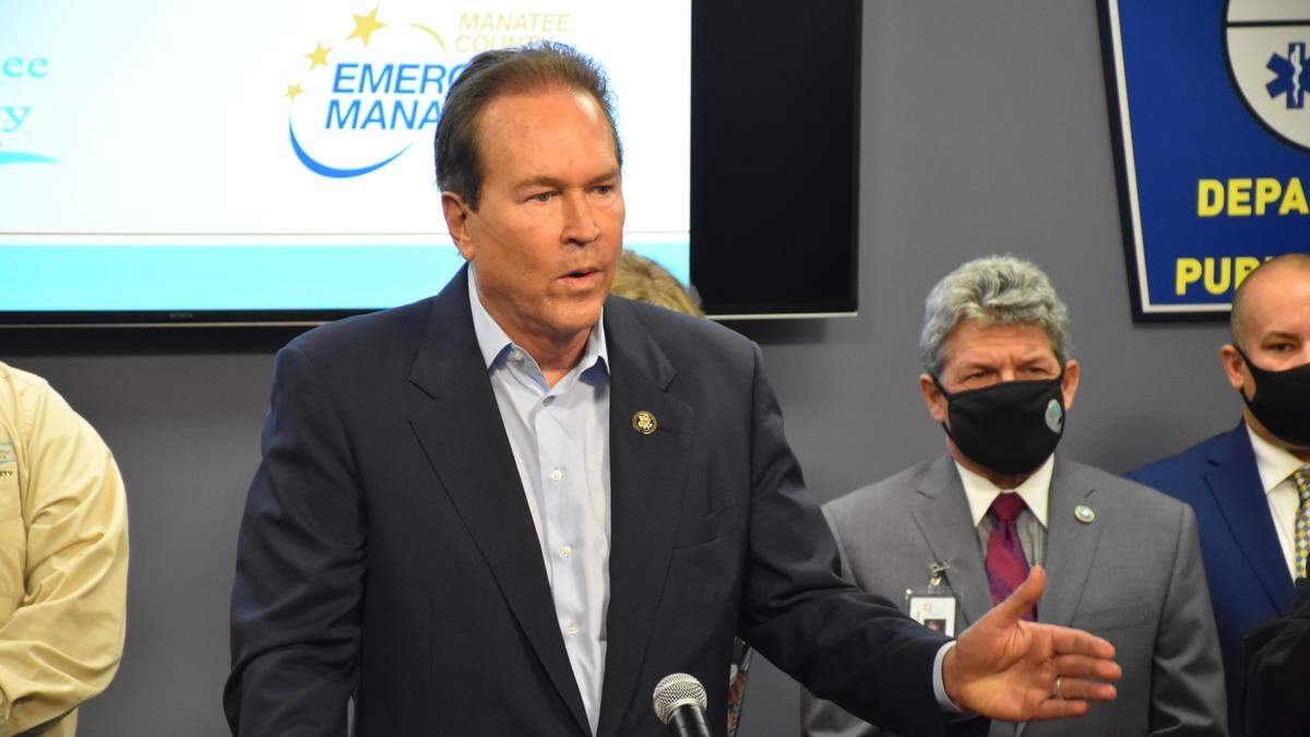 04/05/21--Congressman Vern Buchanan, R-Longboat Key, has helped bring in federal aide to the emergency at Piney Point where a collapse of the largest retention pond at the former phosphorus plan is still possible.