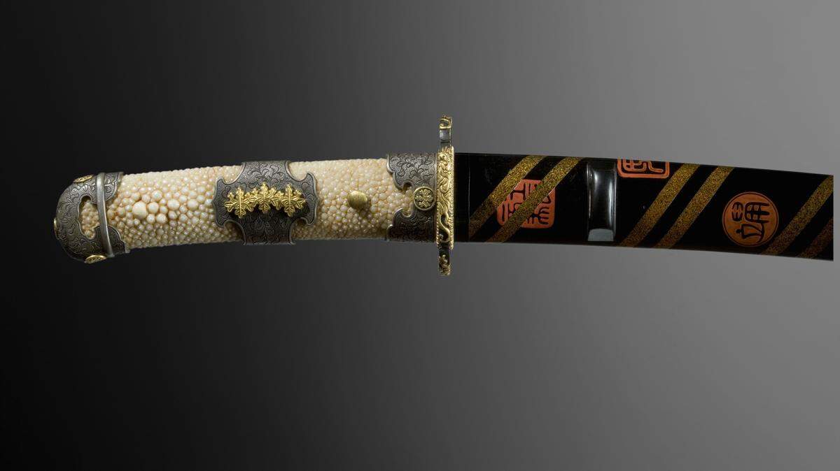 "Samurai: The Way of the Warrior" exhibit opens Friday and runs through April 17 at The Ringling in Sarasota. The exhibit features more than 80 objects including full suits of armor, helmets, swords and more. Above: Sword/Ko-wakizashi, Steel, iron, gold, silver, horn, wood, lacquer,stingray skin, First quarter of the 19th century, Museo Stibbert, Firenze. 
 RINGLING MUSEUM