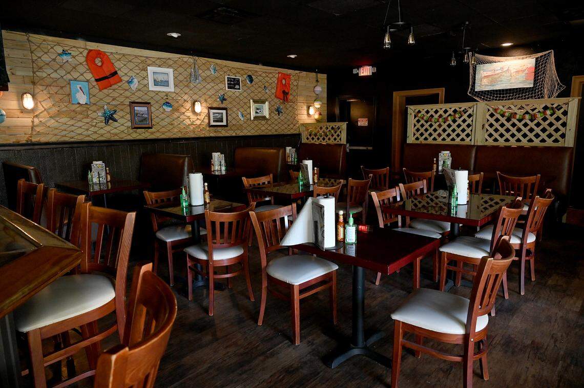 The dining area inside Shuck It on Main Street in downtown Bradenton on May 28, 2025.