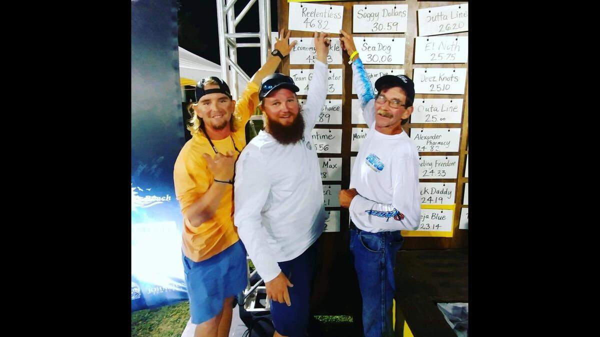 Team Reelentless captured last week’s annual Old Salts Fall King of the Beach tournament with a 46.82-pound kingfish.