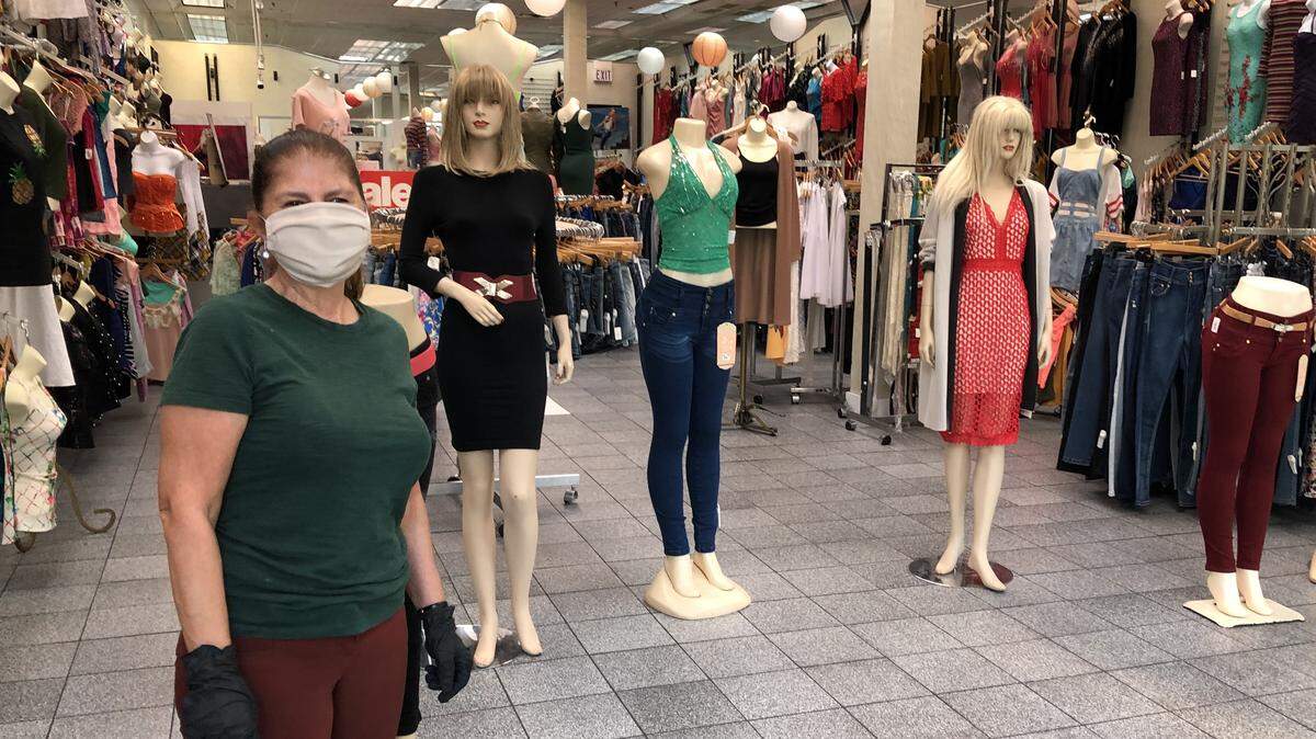 The DKDA  fashion shop at DeSoto Square mall was one of the businesses that reopened on Monday as the governor of Florida partially lifted his stay-at-home order.