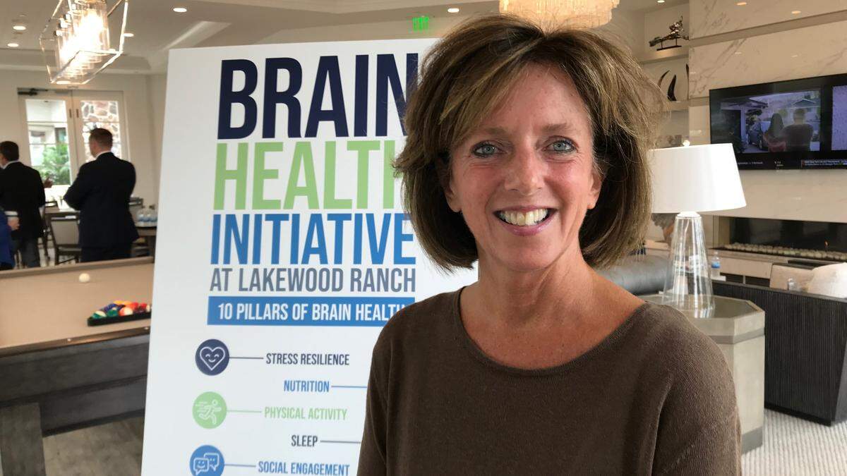 Stephanie Peabody talked about her vision for building a brain healthy community at Lakewood Ranch during a press conference Tuesday.