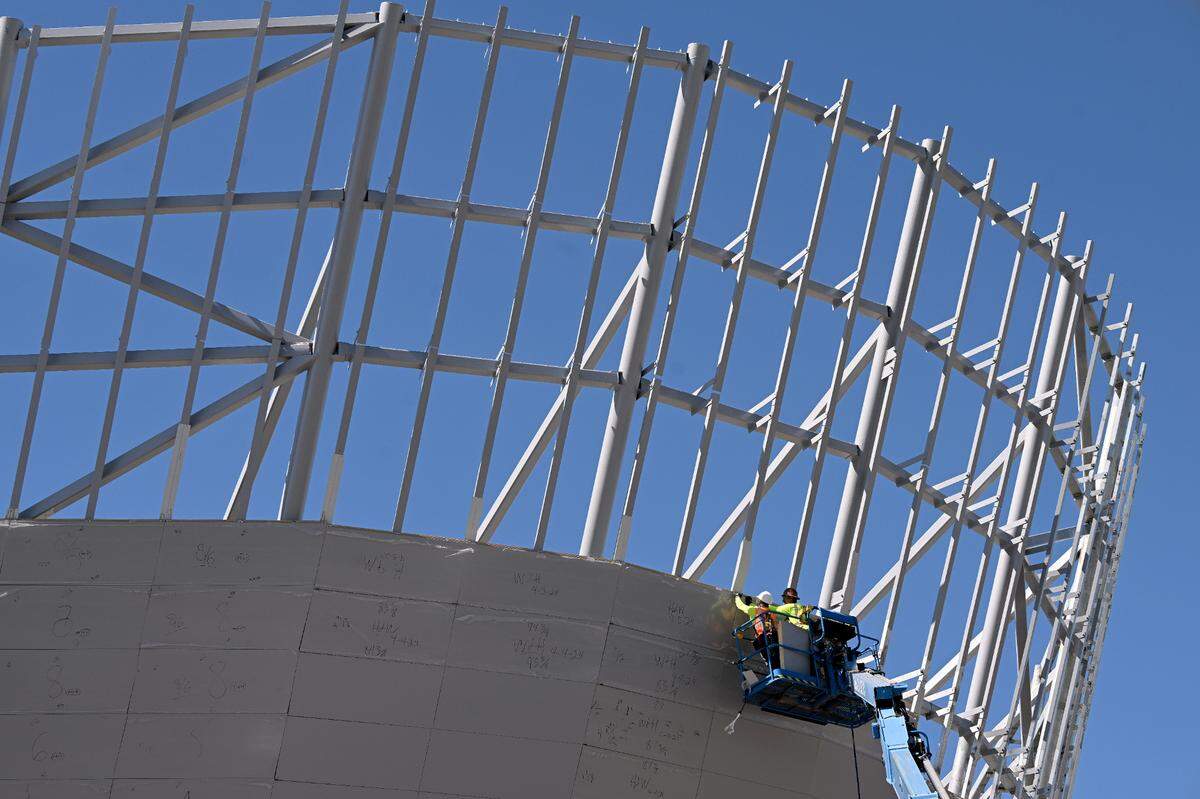 The exterior of Mote SEA near the UTC Mall during a media tour of the ongoing construction on Friday, April 5, 2024. Mote anticipate’s opening in winter of 2024.