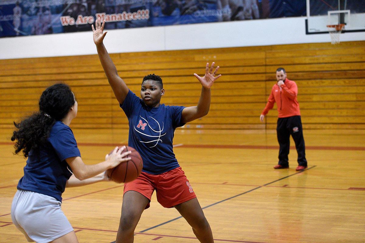Manatee girls basketball players practice in the gym Thursday as they ready for the Class 6A-District 10 tournament.