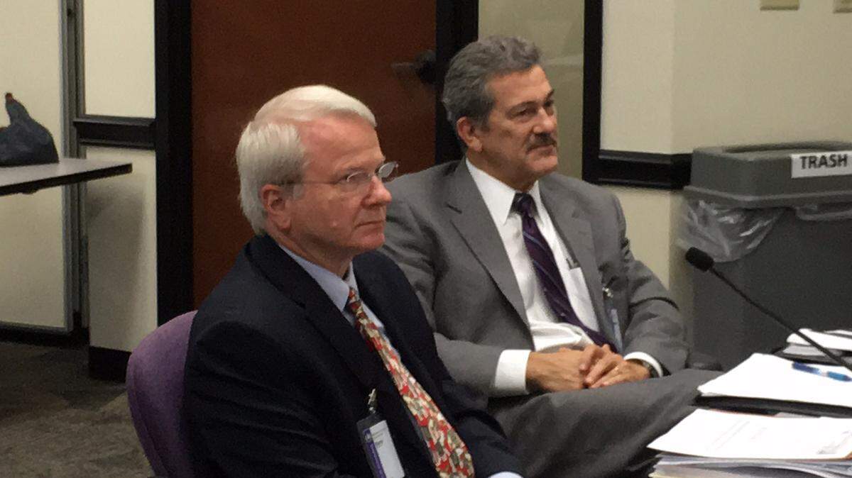 From left, Gary Crayton and Dr. Maurice Lemon of Health Management Associates are the consultants helping Manatee County design a new health care system for the medically needy.RICHARD DYMOND/Bradenton Herald