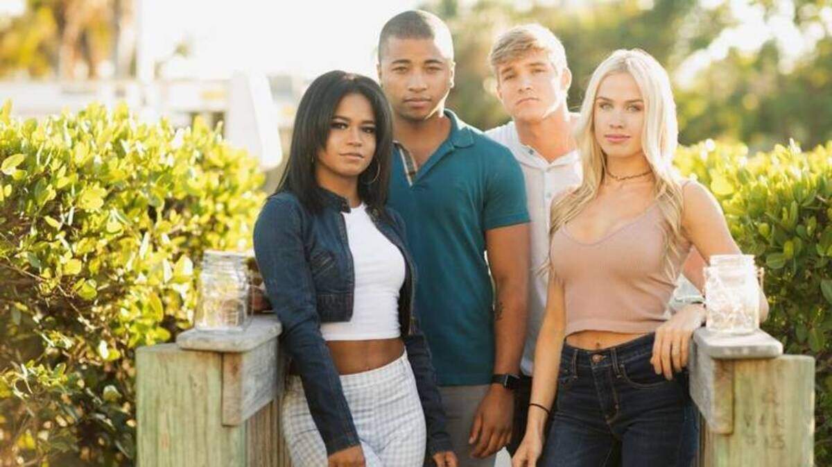 From left, Canvas, Tarik, Carson and Hannah are some of the newest cast members of MTV’s reality show, “Siesta Key.” Canvas was seen with another unidentified woman filming a scene at Motorworks Brewing in Bradenton on Thursday night.