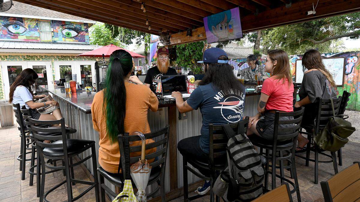 Adobe Kava, 1302 13th Ave. W., Bradenton, serves tea containing small amounts of kratom, shown on Sept. 25, 2025. 