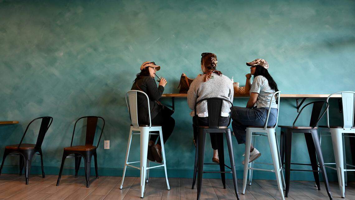 Customers enjoy their coffees at Ryan’s Coffee House in Parrish on Jan. 2, 2026.