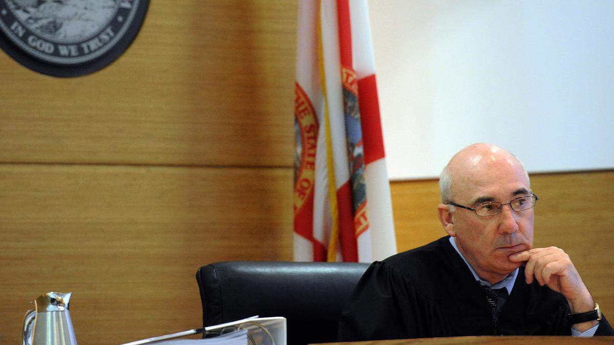 Judge John Lakin sits on the bench in his courtroom at the Manatee County Judicial Center in a recent hearing. 
 TIFFANY TOMPKINS-CONDIE/Bradenton Herald