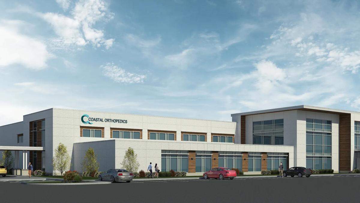 Coastal Orthopedics’ new headquarters building is being built east of Interstate 75 on State Road 64 East at Lena Road.