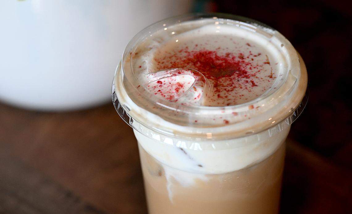 Raspberry white mocha at Ryan’s Coffee House in Parrish on Jan. 2, 2026.