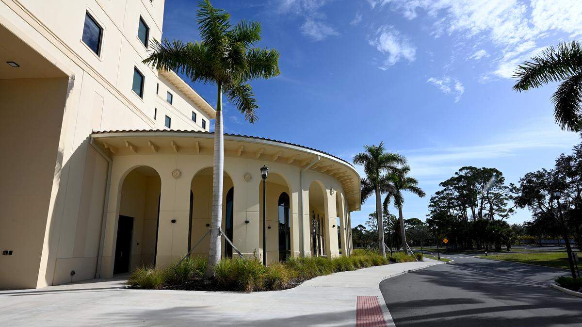 Atala Hall, USF Sarasota-Manatee’s first on-campus housing, opened in Fall 2024. The six-story building is pictured on Dec. 23, 2025.