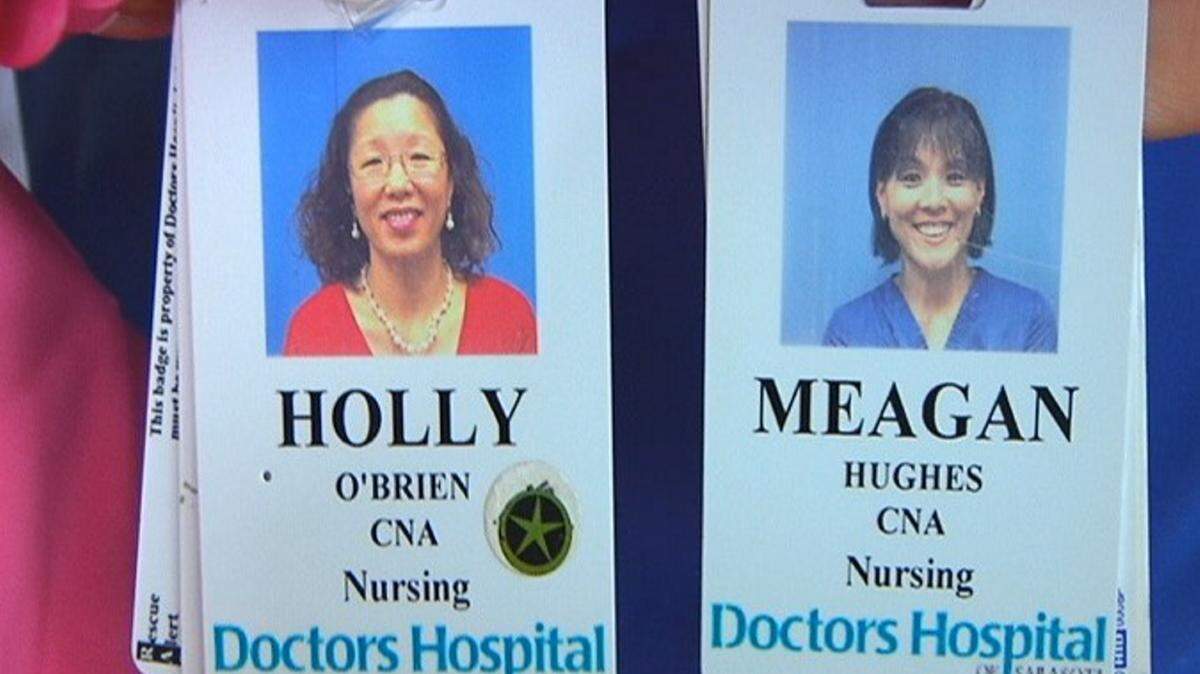 wo sisters in Sarasota have found each other after 40 years working in the same profession. Meagan Hughes and Holly O'Brien work side by side as certified nursing assistants at Doctors Hospital in Sarasota. 
 Bay News 9