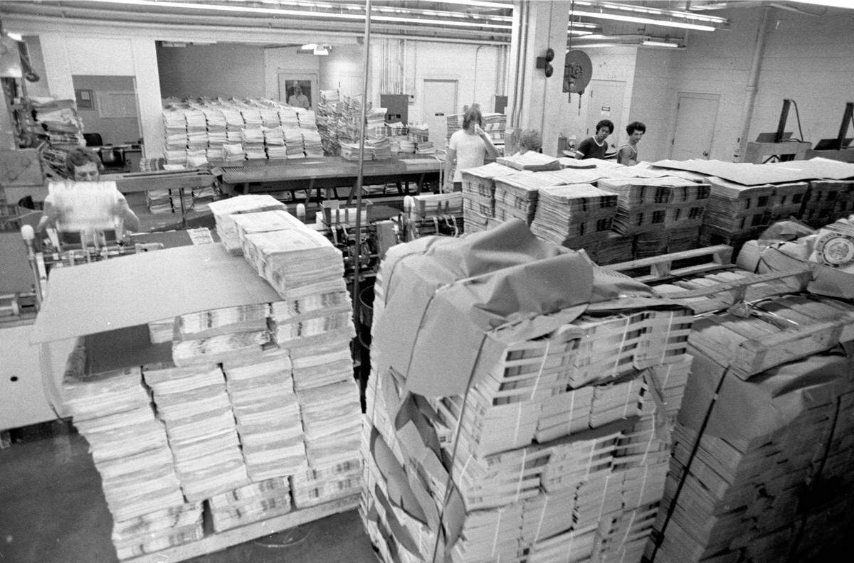 Bradenton Herald circulation department, 1979.