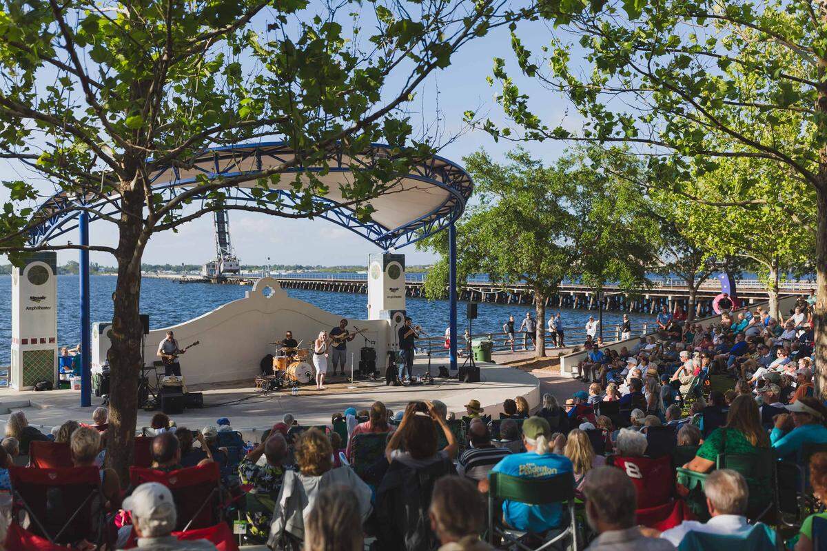 Ari and the Alibis perform during Realize Bradenton’s Music in the Park concert series in 2019. The group will be back this year on Friday, April 24.