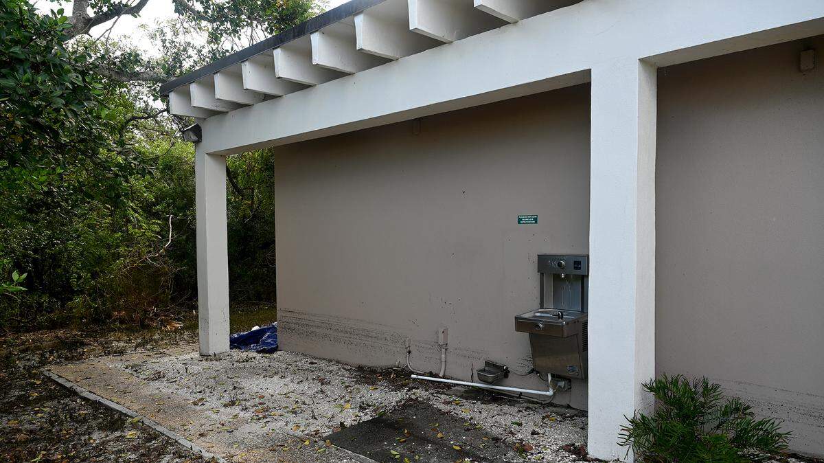 The DeSoto National Monument Park located at 8300 DeSoto Memorial Hwy in Bradenton is closed due to the effects of Hurricane Helene. Water intruded into the small building that houses a store and historical displays, rising to the line seen on the exterior of the building.