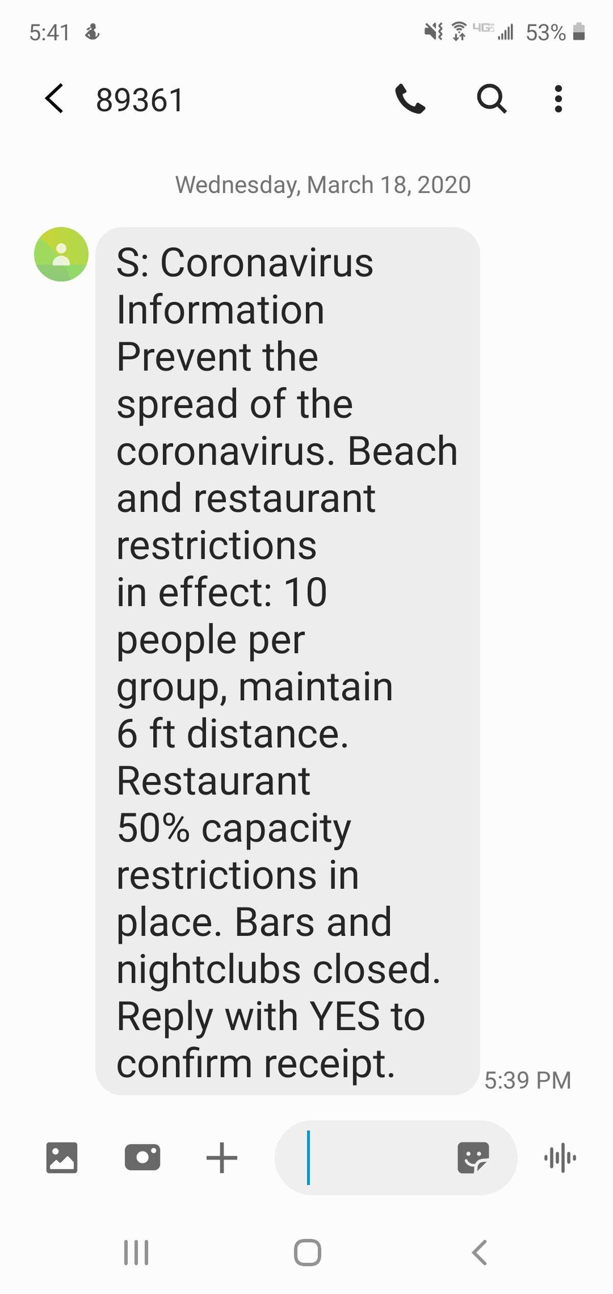 Screenshot of emergency alert pushed out by the Manatee County Department of Public Safety through the federal emergency alert system IPAWS, or the Integrated Public Alert and Warning System.